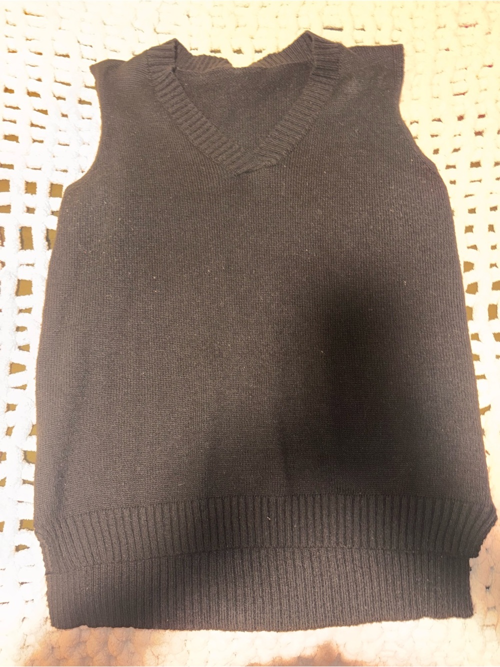 SHEIN Black V-Neck Knit Sweater Vest